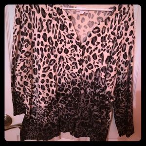 3x Charter Club leopard print cardigan sweater